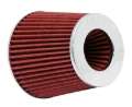 Picture of K&N Universal Air Filter Chrome Round Tapered Red - 4in Flange ID x 1-125in Flange Length x 5-5in H