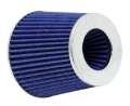 Picture of K&N Universal Air Filter Chrome Round Tapered Blue - 4in Flange ID x 1-125in Flange Length x 5-5in H