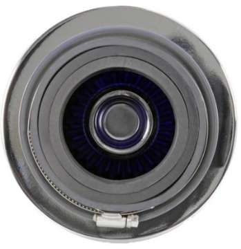 Picture of K&N Universal Air Filter Chrome Round Tapered Blue - 4in Flange ID x 1-125in Flange Length x 5-5in H