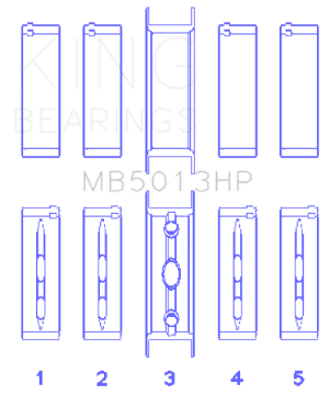 Picture of King Chevy LS1 - LS6 - LS3 Size STD Bi-Metal Performance Main Bearing Set