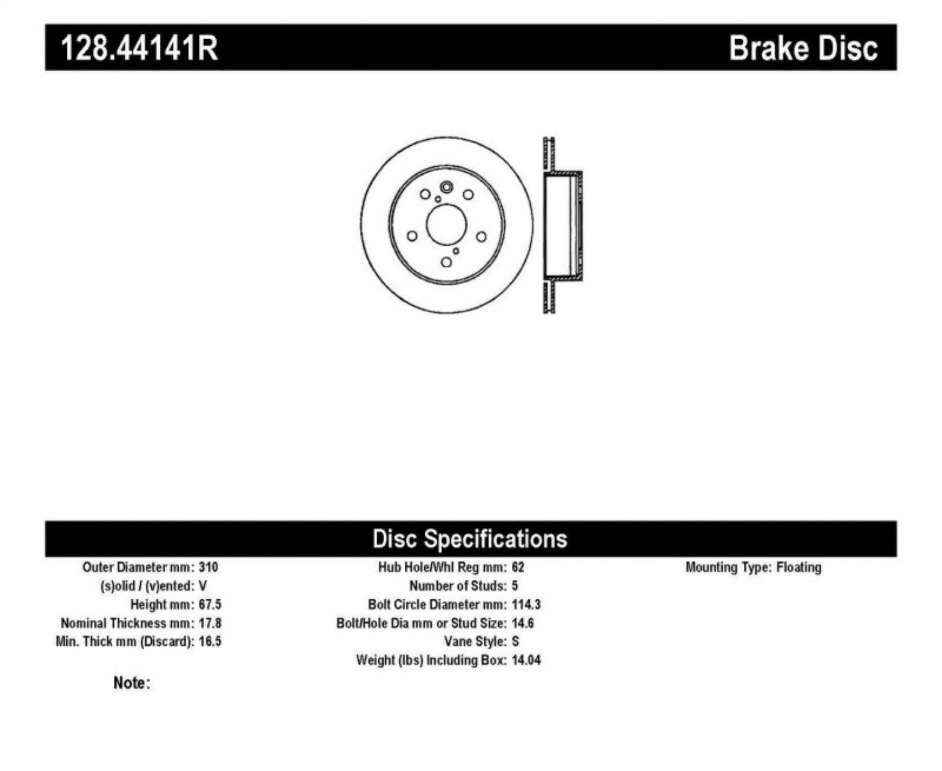 Picture of StopTech 06-09 Lexus IS350 - 07-11 GS350 2WD Drilled Right Rear Rotor