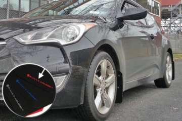 Picture of Rally Armor 12-18 Hyundai Veloster Black UR Mud Flap w- Red Logo