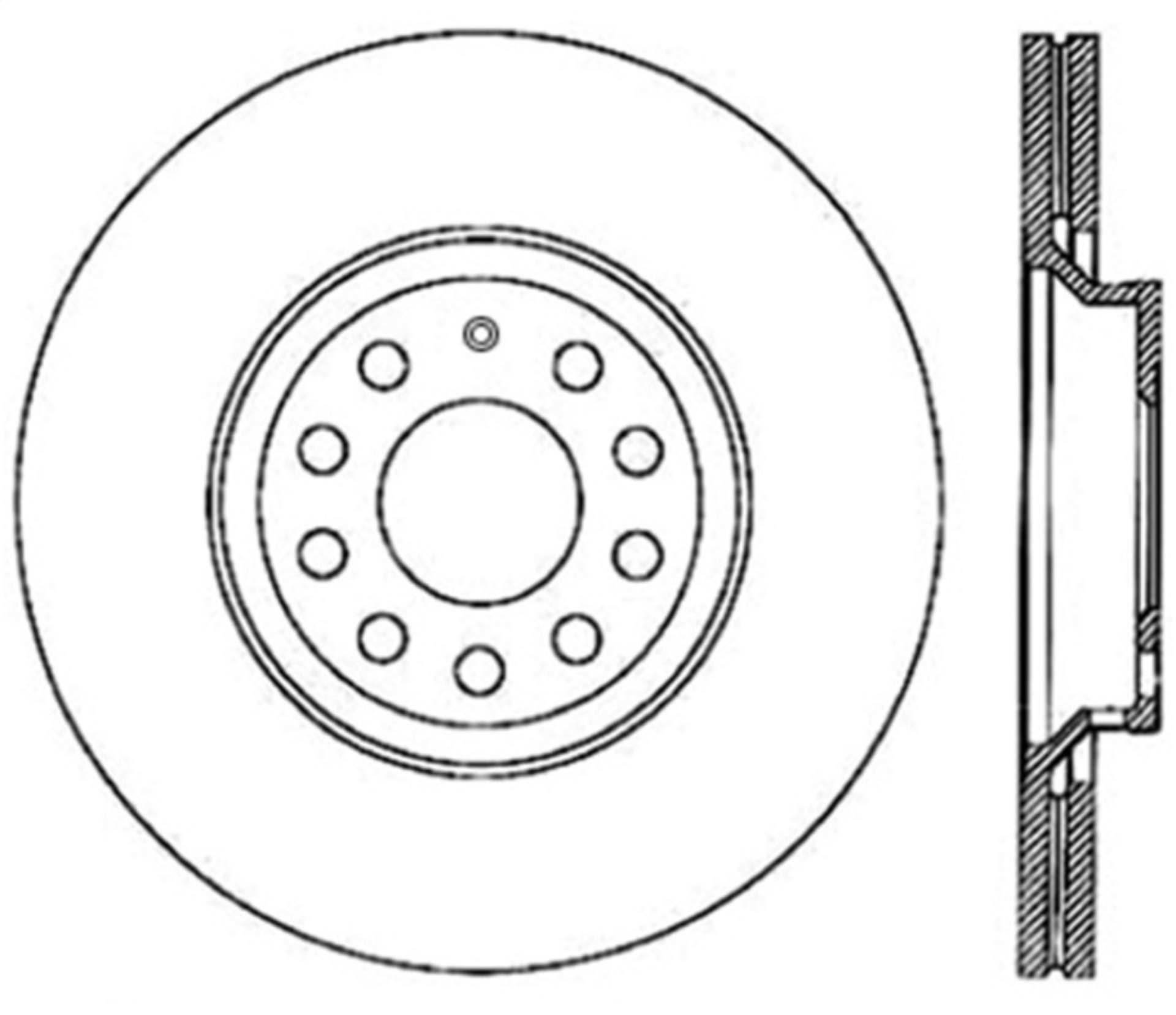 Picture of StopTech 09-13 VW CC 3-6L VR6 - 08-09 & 12 Golf R-Golf R32 Drilled Right Rear Rotor