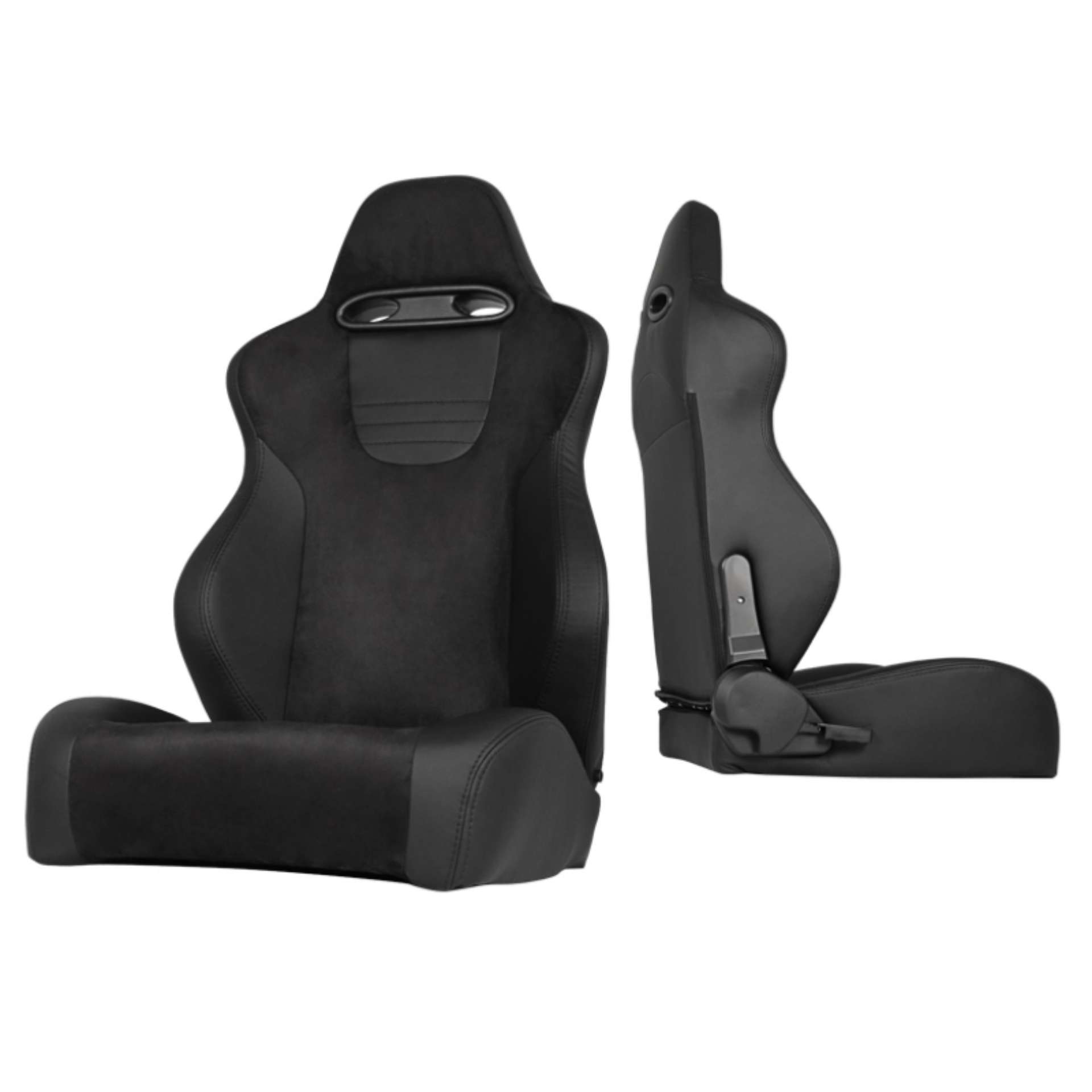 Picture of Xtune Srt Style Racing Seat Suede-Pu Double Slider Black-Black Passenger Side RST-SRT-03-BK-PA