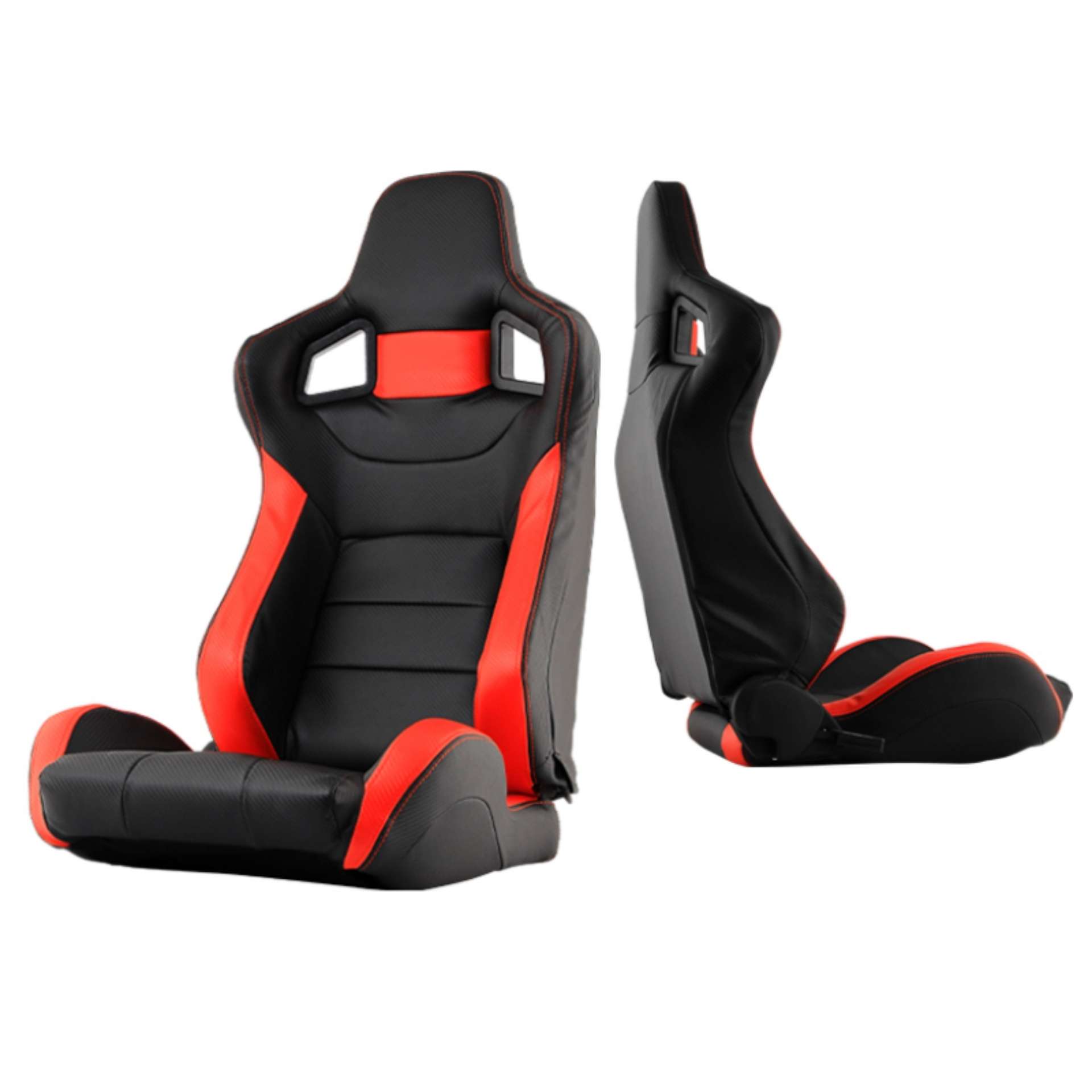 Picture of Xtune Scs Style Racing Seat Carbon Pu Double Slider Black-Red Passenger Side RST-SCS-02-BKR-PA