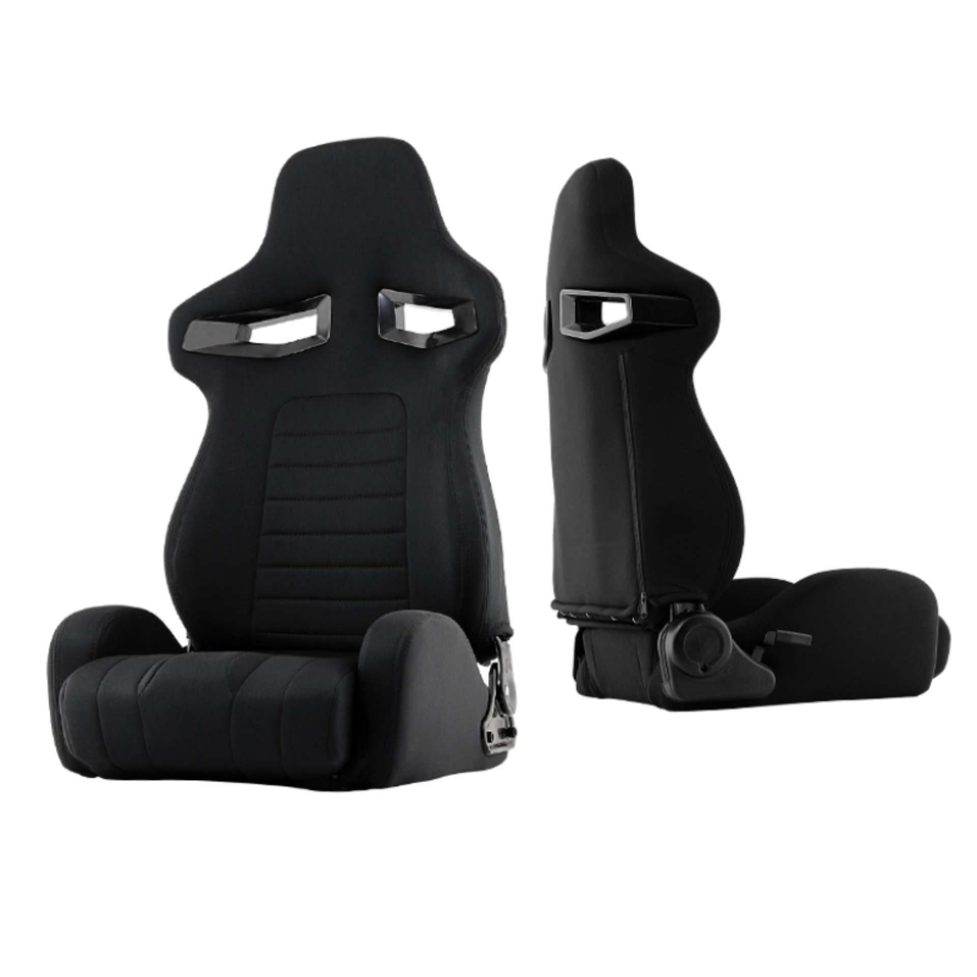 Picture of Xtune R33 Style Racing Seat Pu Sp Fabric Double Slider Black-Black Passenger Side RST-R33-04-BK-PA