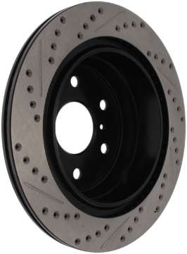 Picture of StopTech 05-10 GMC Sierra w- Rear Drum - 07-09 GMC Yukon Rear Right Slotted & Drilled Rotor