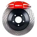 Picture of StopTech 06-12 VW GTI Front BBK w-Red ST-41 Calipers 328x25mm Drilled Rotors