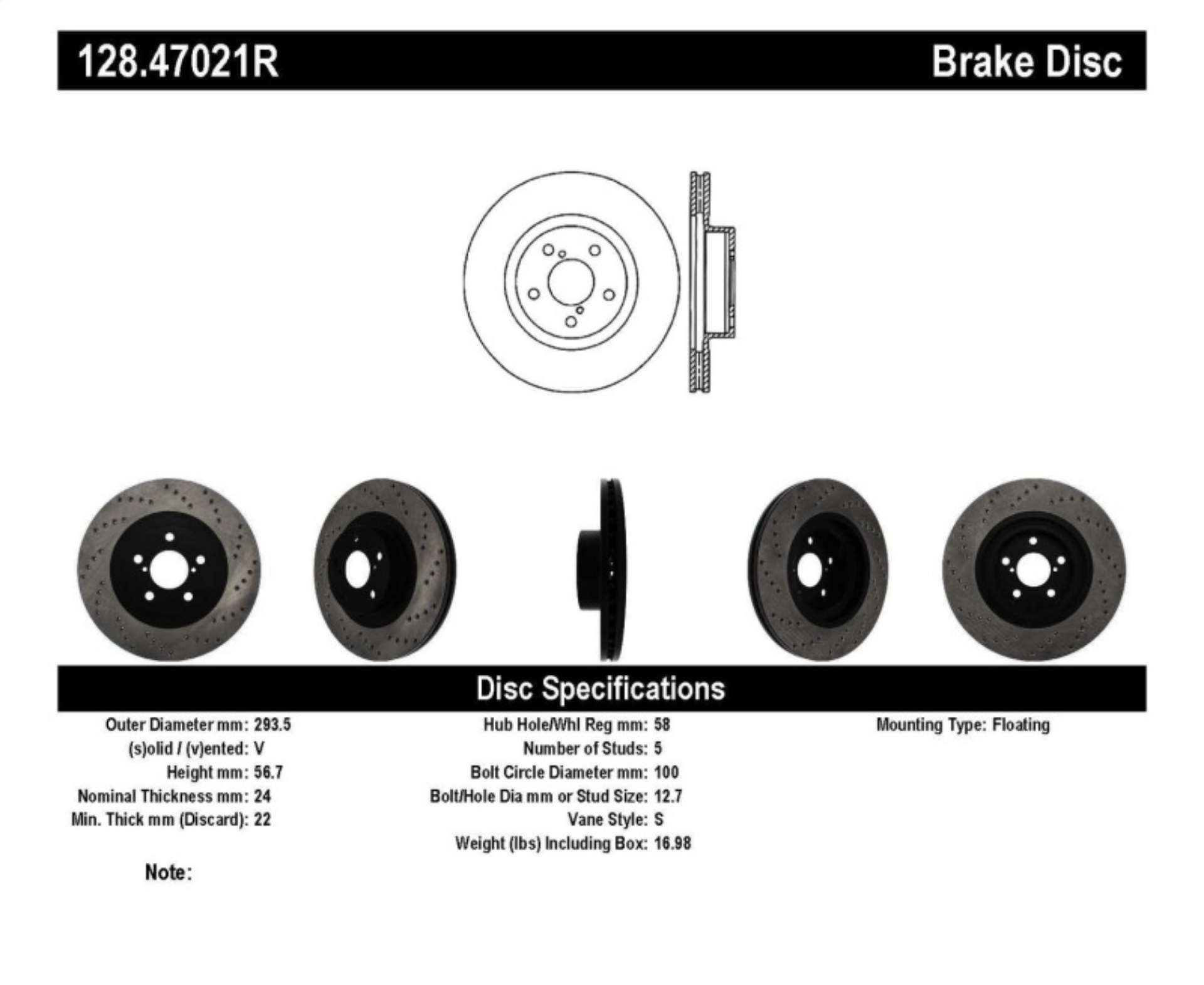 Picture of StopTech Drilled Sport Brake Rotor