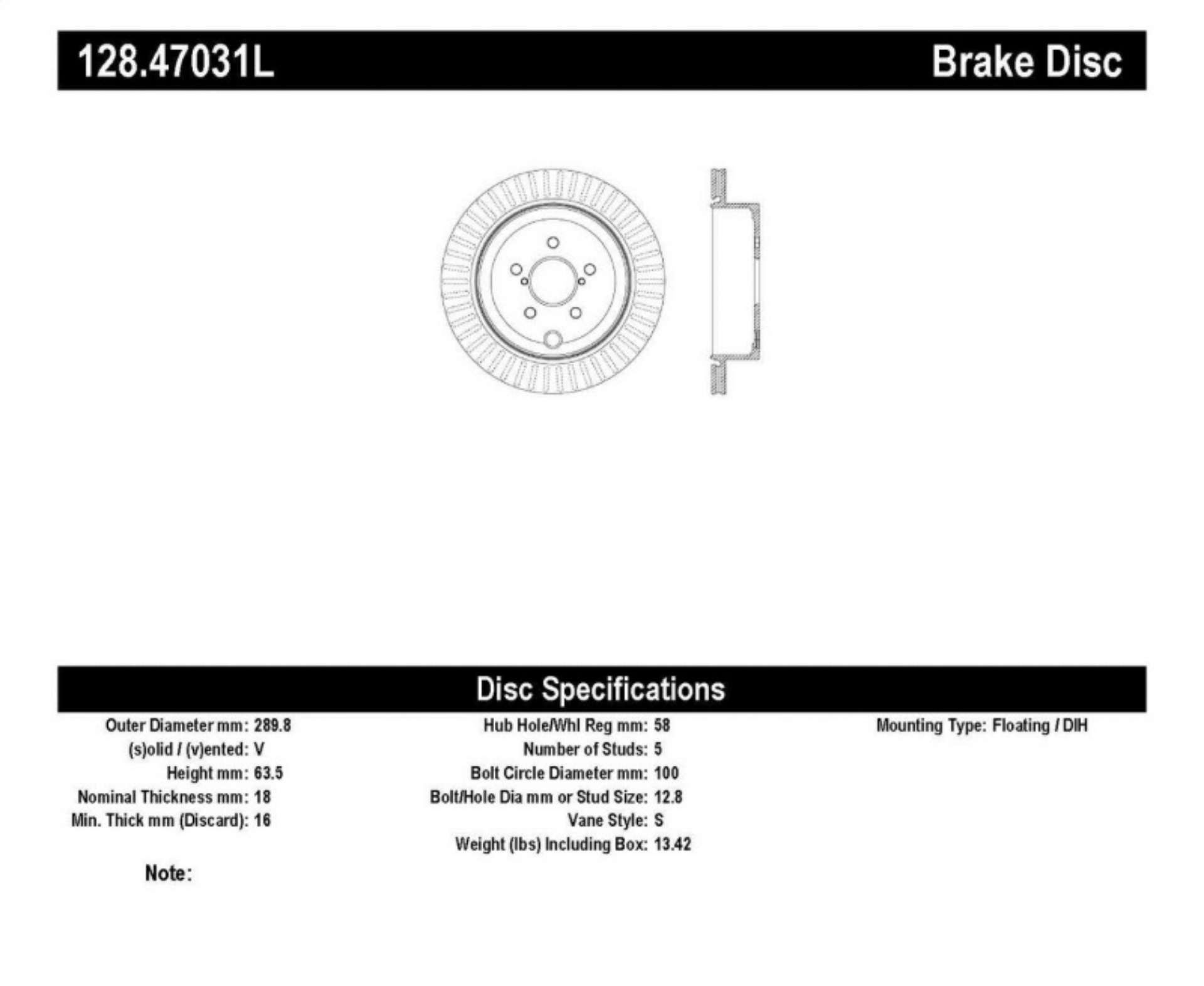 Picture of StopTech Drilled Sport Brake Rotor