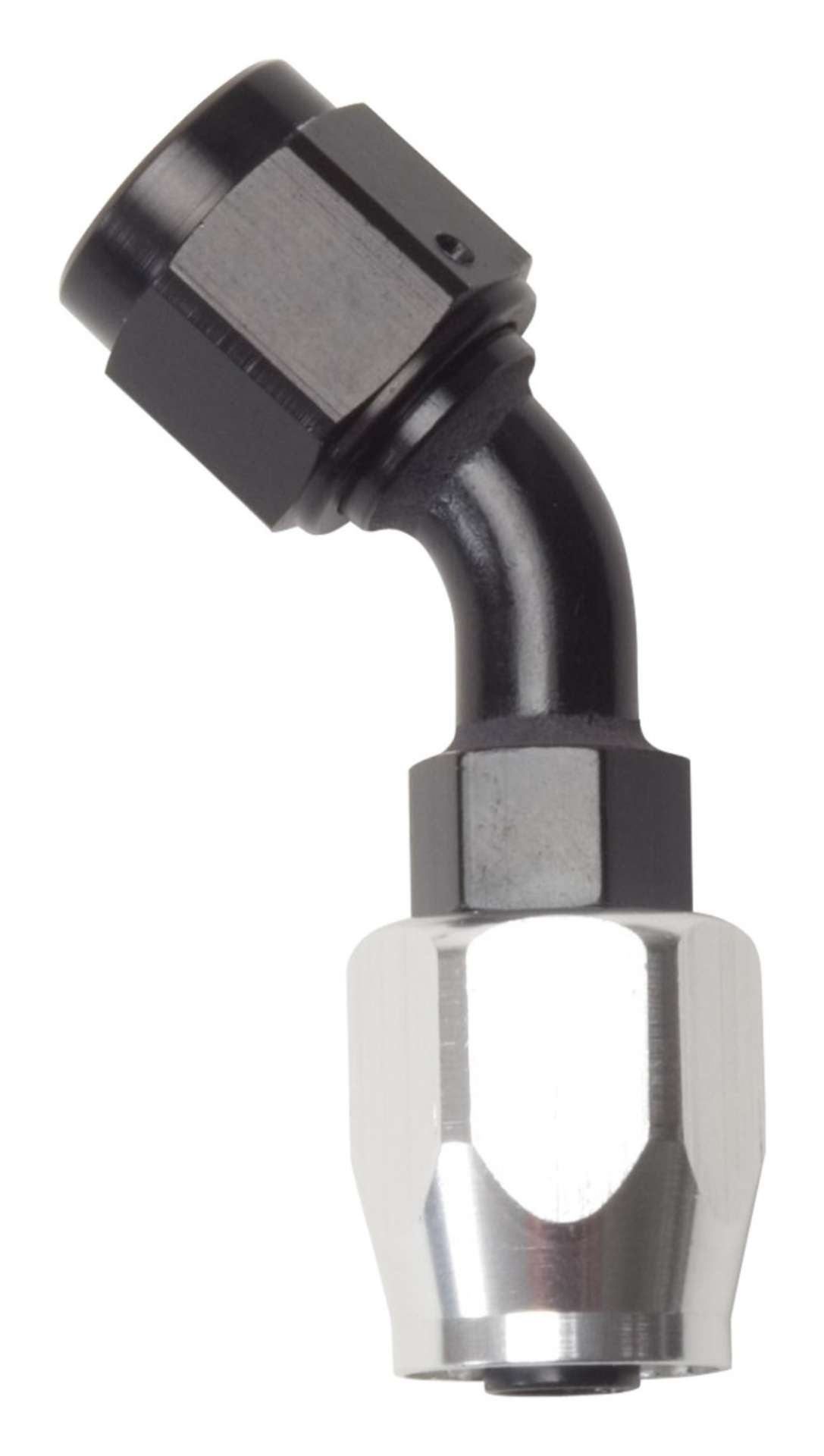 Picture of Russell Performance -4 AN Black-Silver 45 Degree Full Flow Hose End