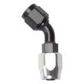 Picture of Russell Performance -6 AN Black-Silver 45 Degree Full Flow Hose End