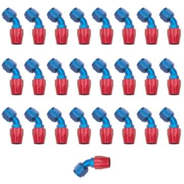 Picture of Russell Performance -10 AN Red-Blue 45 Degree Full Flow Hose End 25 pcs