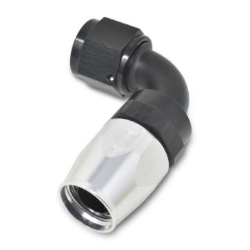 Picture of Russell Performance -4 AN Black-Silver 90 Degree Full Flow Hose End