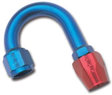 Picture of Russell Performance -6 AN Red-Blue 180 Degree Full Flow Hose End 1in Centerline Radius