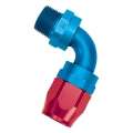 Picture of Russell Performance -6 AN Red-Blue 90 Degree Full Flow Swivel Pipe Thread Hose End With 1-4in NPT