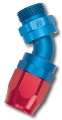 Picture of Russell Performance -12 AN Red-Blue 45 Degree Swivel Dry Sump Hose End -10 Port 7-8in-14 Thread