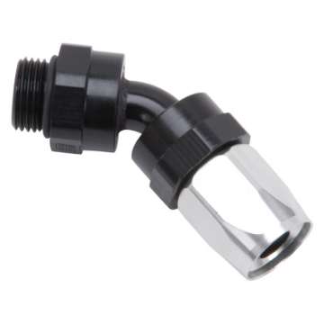 Picture of Russell Performance Hose End #8 to #8 Radius Inlet Port 45 Deg Blk-Clr