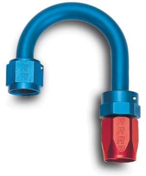 Picture of Russell Performance -8 AN Red-Blue 180 Degree Full Flow Swivel Hose End With 1-1-4in Radius