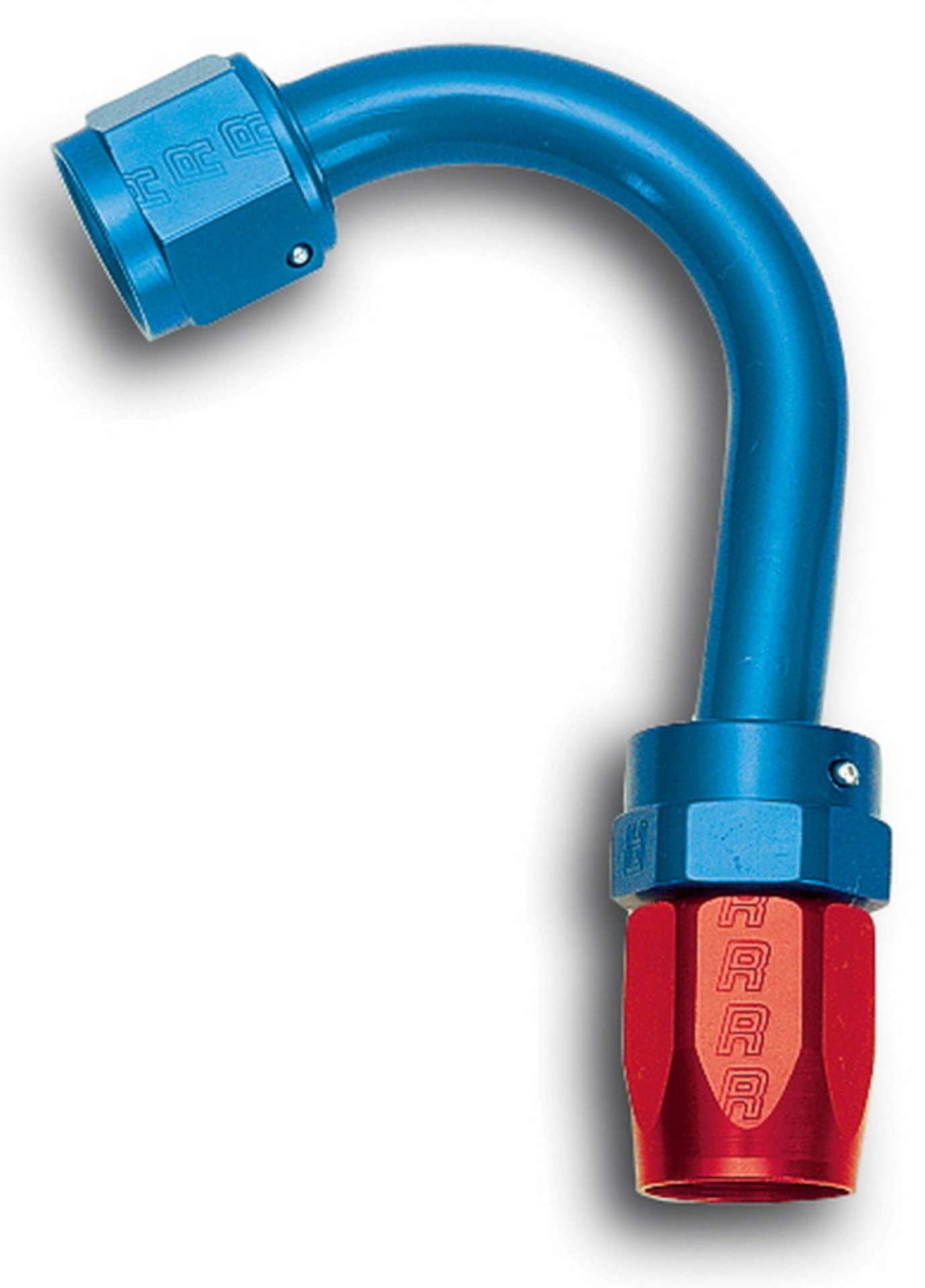 Picture of Russell Performance -6 AN Red-Blue 150 Degree Full Flow Swivel Hose End With 1in Radius