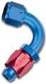 Picture of Russell Performance -6 AN Red-Blue 120 Degree Full Flow Swivel Hose End With 9-16in Radius