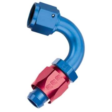 Picture of Russell Performance -6 AN Red-Blue 120 Degree Full Flow Swivel Hose End With 9-16in Radius