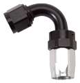 Picture of Russell Performance -6 AN Black-Silver 120 Degree Tight Radius Full Flow Swivel Hose End