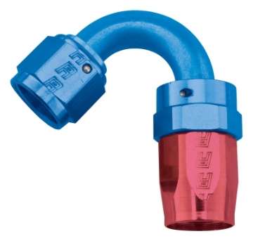 Picture of Russell Performance -8 AN Red-Blue 120 Degree Full Flow Swivel Hose End With 3-4in Radius