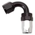 Picture of Russell Performance -8 AN Black-Silver 120 Degree Tight Radius Full Flow Swivel Hose End