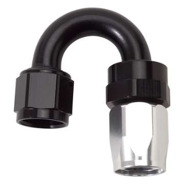 Picture of Russell Performance -6 AN Black-Silver 180 Degree Tight Radius Full Flow Swivel Hose End