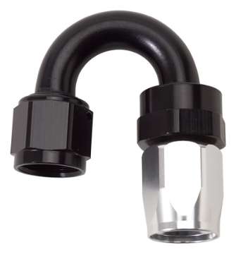 Picture of Russell Performance -8 AN Black-Silver 180 Degree Tight Radius Full Flow Swivel Hose End