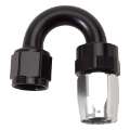 Picture of Russell Performance -12 AN Black-Silver 180 Degree Tight Radius Full Flow Swivel Hose End