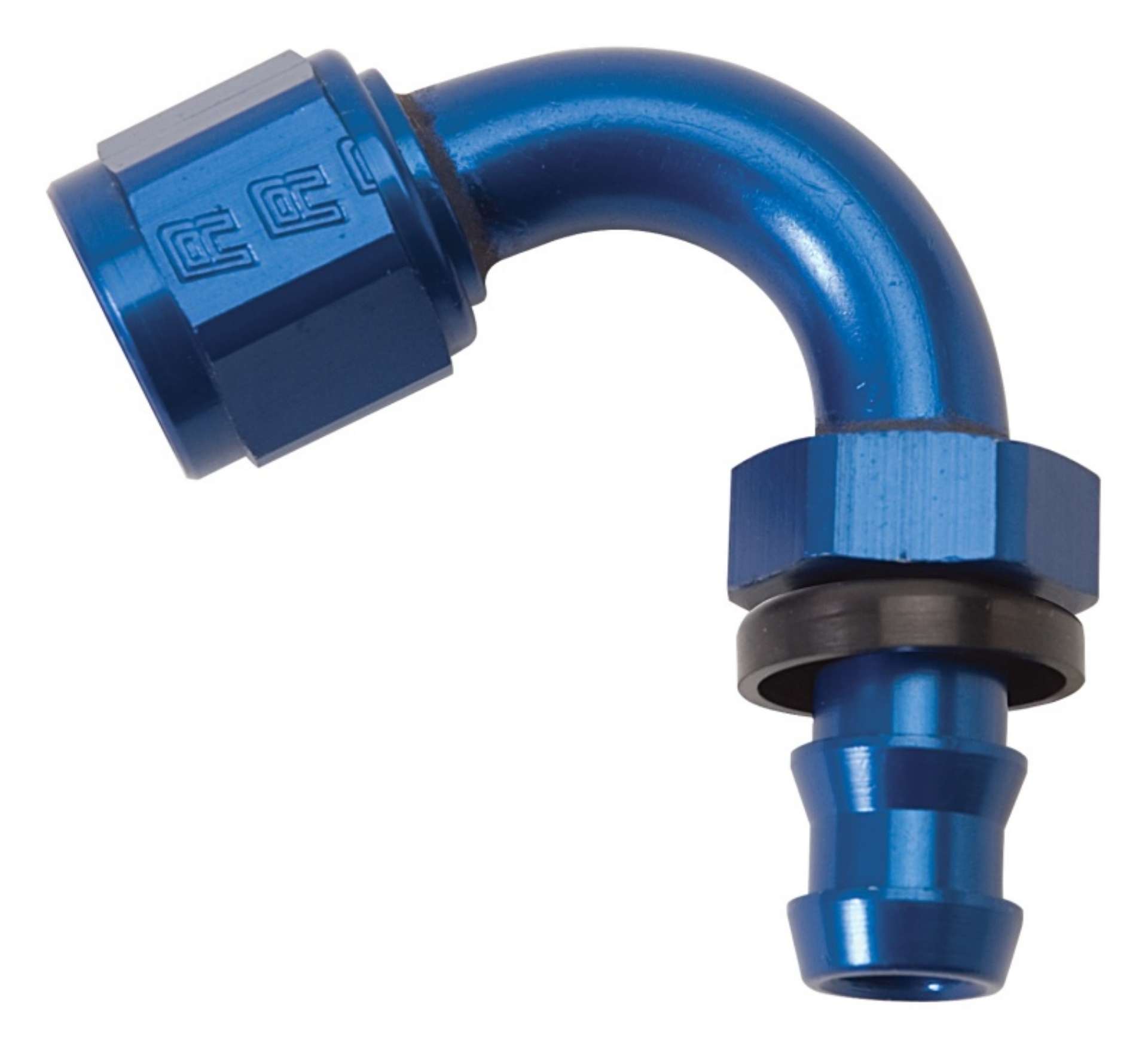 Picture of Russell Performance -6 AN Twist-Lok 150 Degree Hose End 9-16in Radius