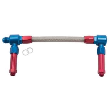 Picture of Russell Performance -8 AN to -8 AN ProFlex Demon Carb Dual Inlet Carb Kit Red-Blue