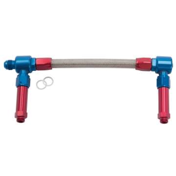 Picture of Russell Performance -8 AN to -8 AN ProFlex Demon Carb Dual Inlet Carb Kit Red-Blue