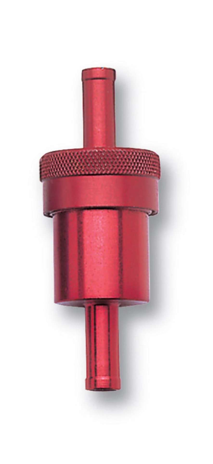 Picture of Russell Performance Red Street Fuel Filter 3in Length 1-1-8in diameter 3-8in inlet-outlet