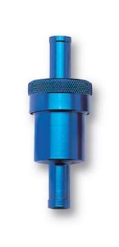 Picture of Russell Performance Blue Street Fuel Filter 3in Length 1-1-8in diameter 3-8in inlet-outlet