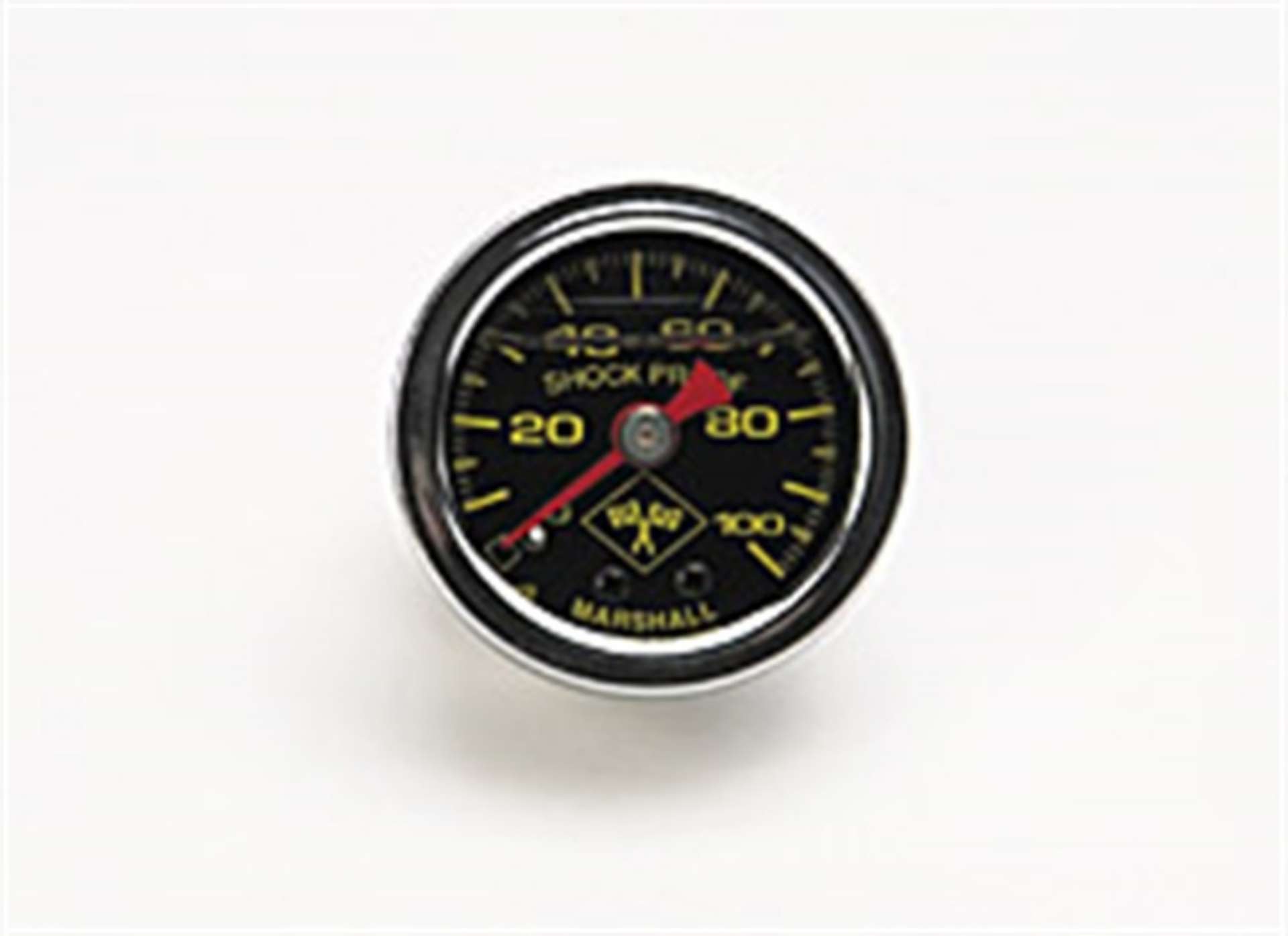 Picture of Russell Performance 100 psi fuel pressure gauge black face chrome case Liquid-filled