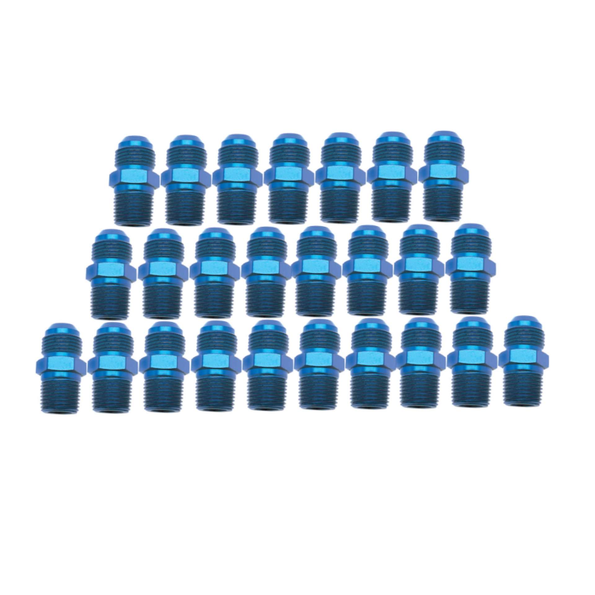 Picture of Russell Performance -4 AN to 1-8in NPT Straight Flare to Pipe Blue 25 pcs