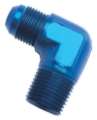 Picture of Russell Performance -3 AN to 1-8in NPT 90 Degree Flare to Pipe Adapter Blue