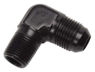 Picture of Russell Performance -12 AN to 1-2in NPT 90 Degree Flare to Pipe Adapter Black