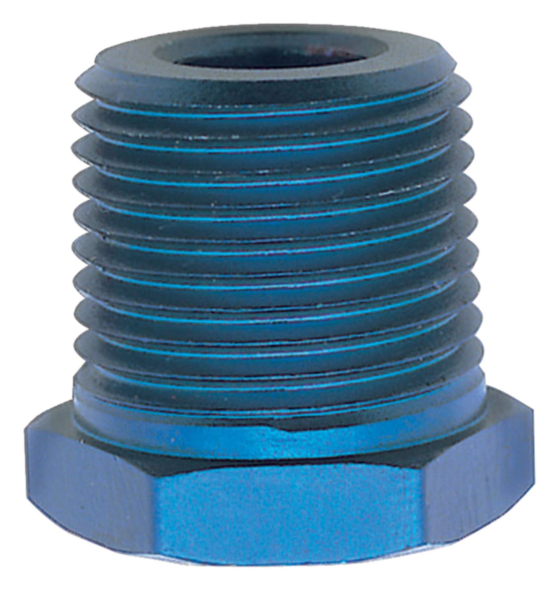 Picture of Russell Performance 1-4in Male to 1-8in Female Pipe Bushing Reducer Blue