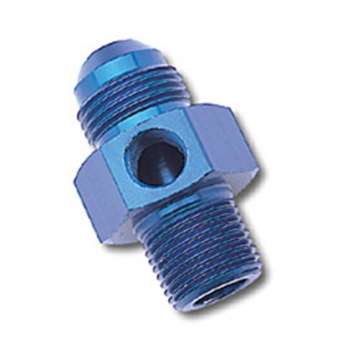 Picture of Russell Performance -6 AN Flare to 3-8in Pipe Pressure Adapter Blue