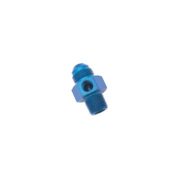 Picture of Russell Performance -6 AN Flare to 3-8in Pipe Pressure Adapter Blue