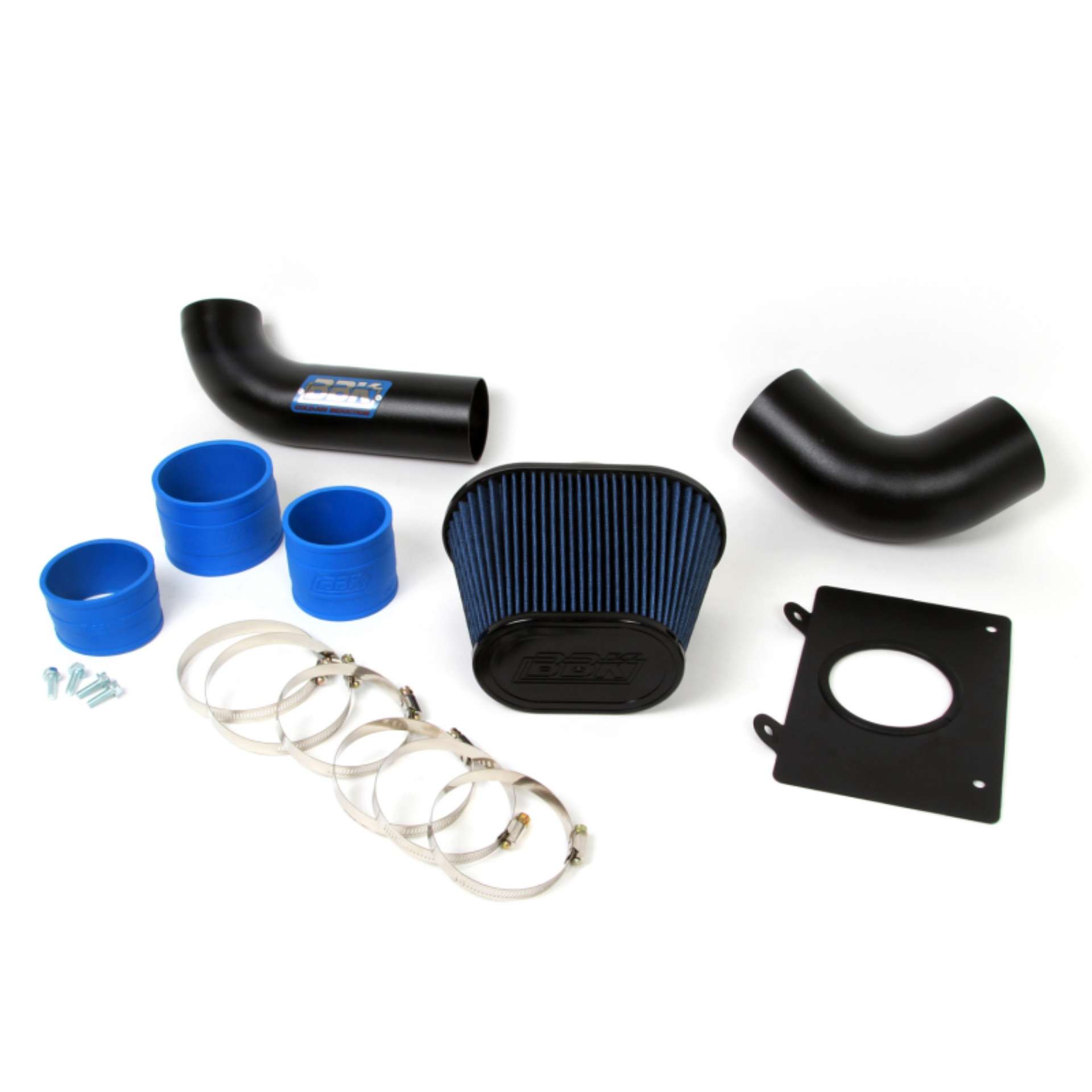 Picture of BBK 86-93 Mustang 5-0 Cold Air Intake Kit - Fenderwell Style - Blackout Finish