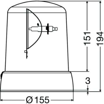 Picture of Hella KL 7000 Series 24V Amber Fixed Rotating Beacon