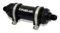 Picture of Fuelab 858 In-Line Fuel Filter Long -8AN In-Out 100 Micron Stainless w-Check Valve - Black