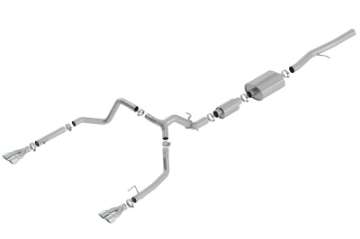 Picture of Borla 19 Chevrolet Silverado-GMC Sierra 1500 6-2L SS S-Type Catback Exhaust - Square Chrome Tips