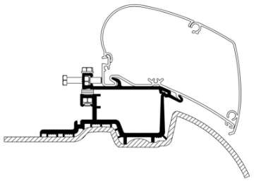 Picture of Thule HideAway Awning Roof Mount Adapter for Mercedes Sprinter w-o OE Track - Silver