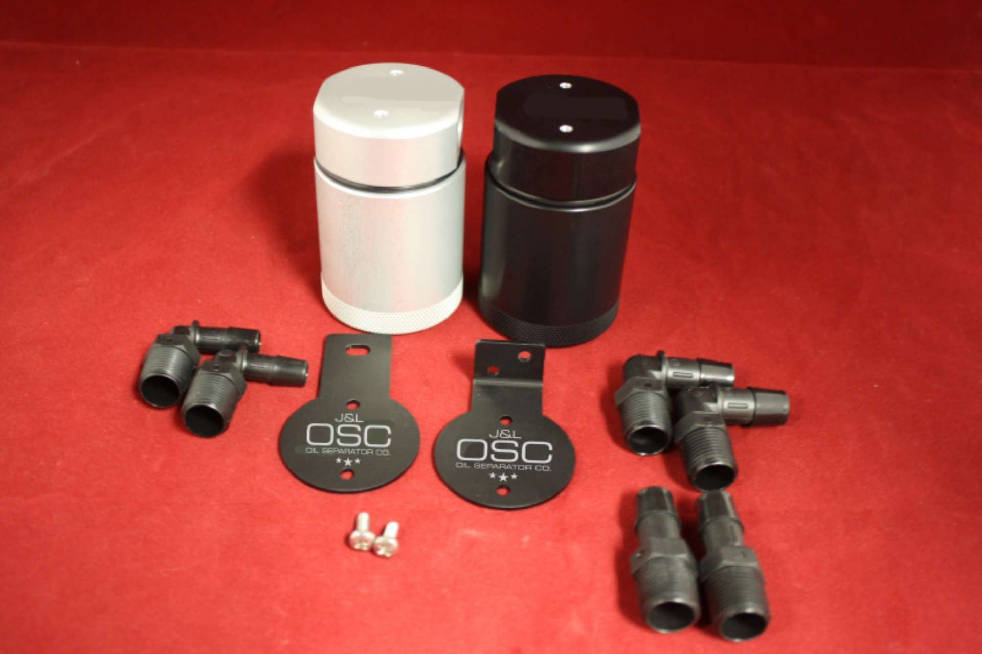 Picture of J&L Oil Separator 3-0 Base Kit - Black Anodized Incl 2 Brackets & 6 Fittings